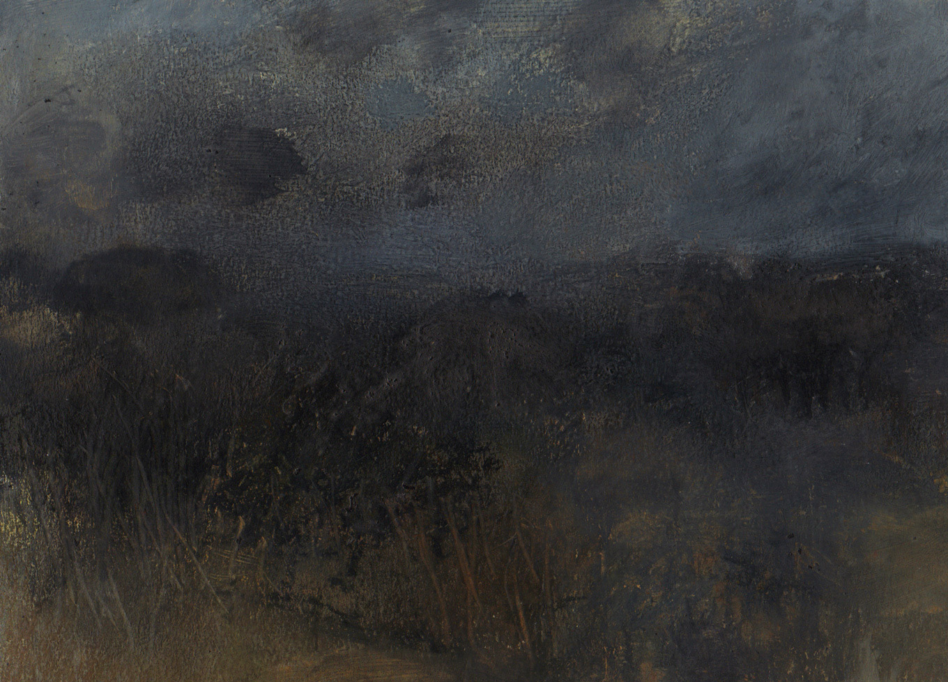 Nicholas Herbert, British Artist - Landscape L951, Sharpenhoe Series, Below the Escarpment, The Chiltern Hills, contemporary mixed media painting