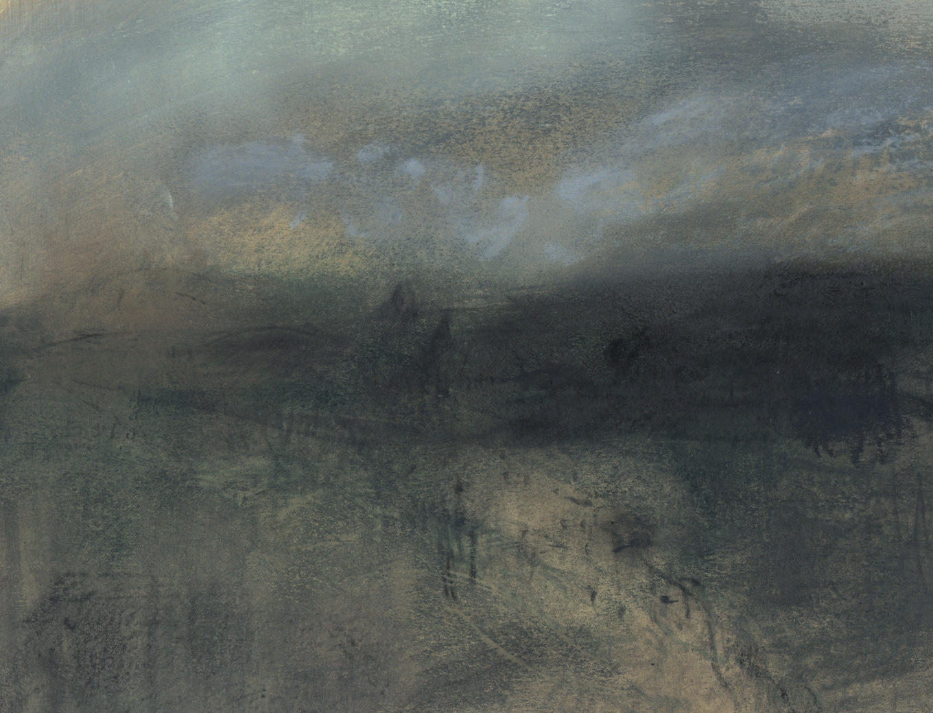 Nicholas Herbert, British Artist - Landscape L966, Sharpenhoe Series,  The Chiltern Hills, contemporary mixed media painting