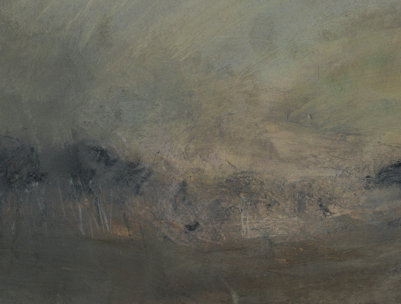 L1039 - Nicholas Herbert, British Artist, mixed media landscape painting of woods below the escarpment near Sharpenhoe, 2017