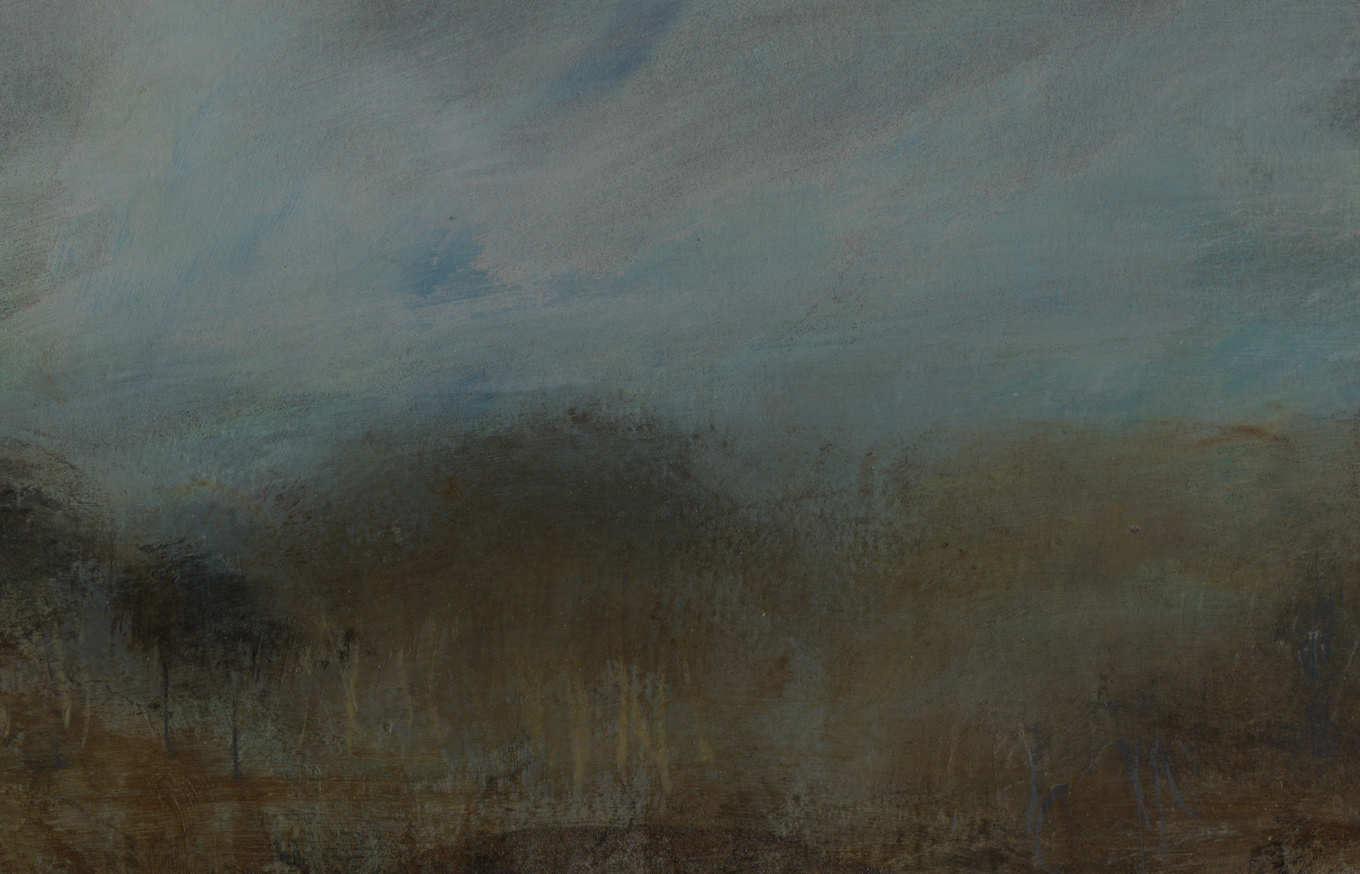L1043 - Nicholas Herbert, British Artist, mixed media landscape painting of an area of woodland in early Spring, 2017
