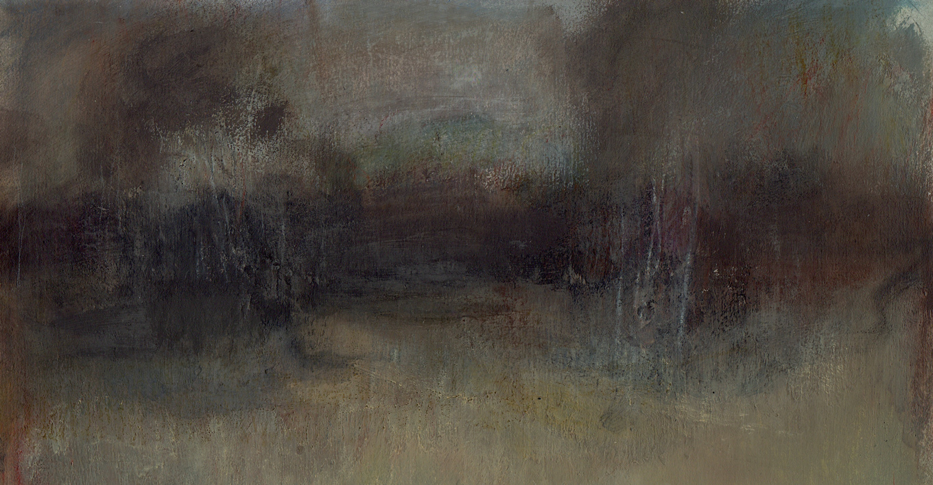 L1186 - Nicholas Herbert, British Artist, mixed media landscape painting of Chobham Common, mixed media on paper,2020