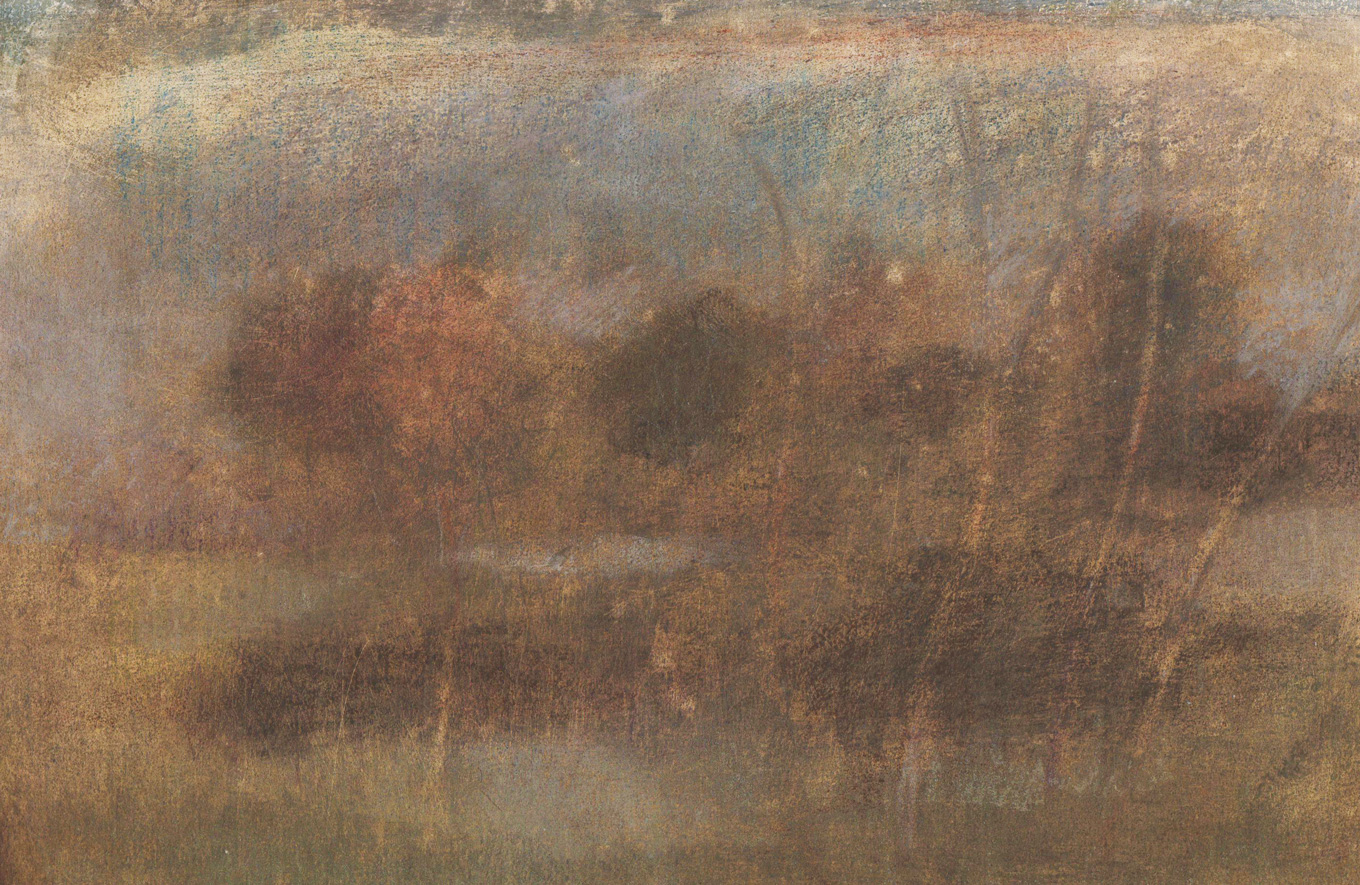 L1230 - Nicholas Herbert, British Artist, mixed media landscape painting of Chobham Common, mixed media on paper, 2020