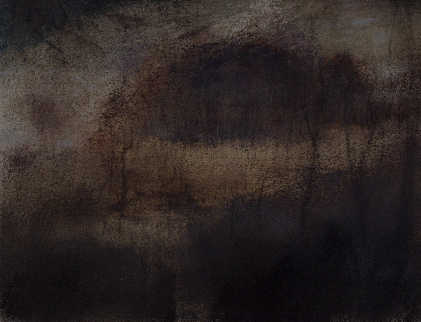 L1252 - Nicholas Herbert, British Artist, mixed media landscape painting of Chobham Common, mixed media on paper, 2020