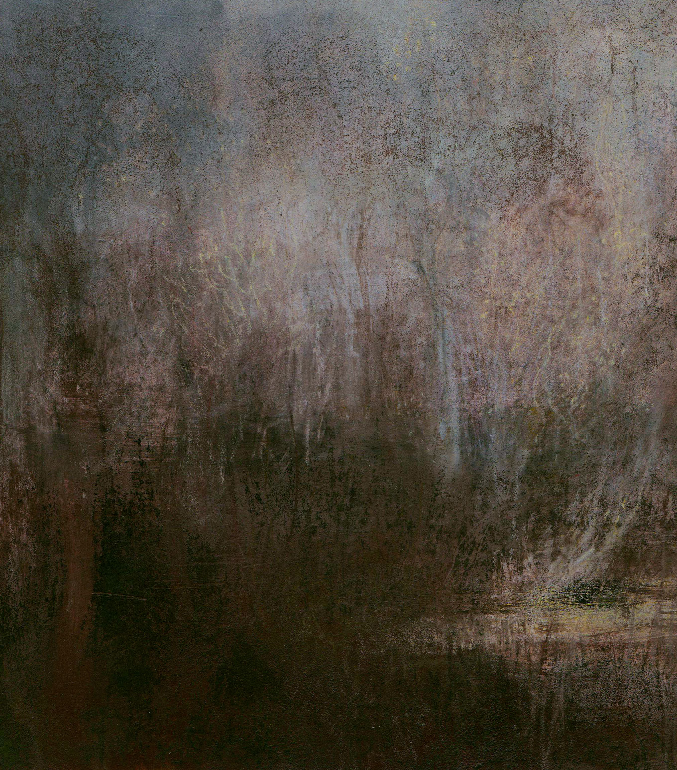 L1261 - Nicholas Herbert, British Artist, mixed media landscape painting of Mermaid Pond Greensand Ridge, 2021