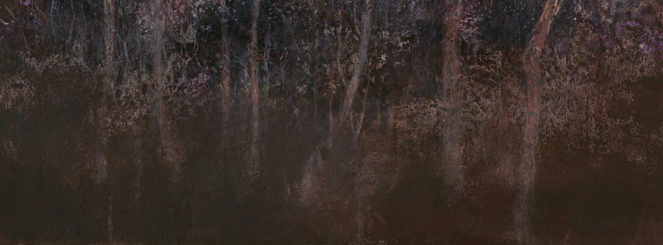 L1266 - Nicholas Herbert, British Artist, mixed media landscape painting of Woodland near Asply Guise, 2021