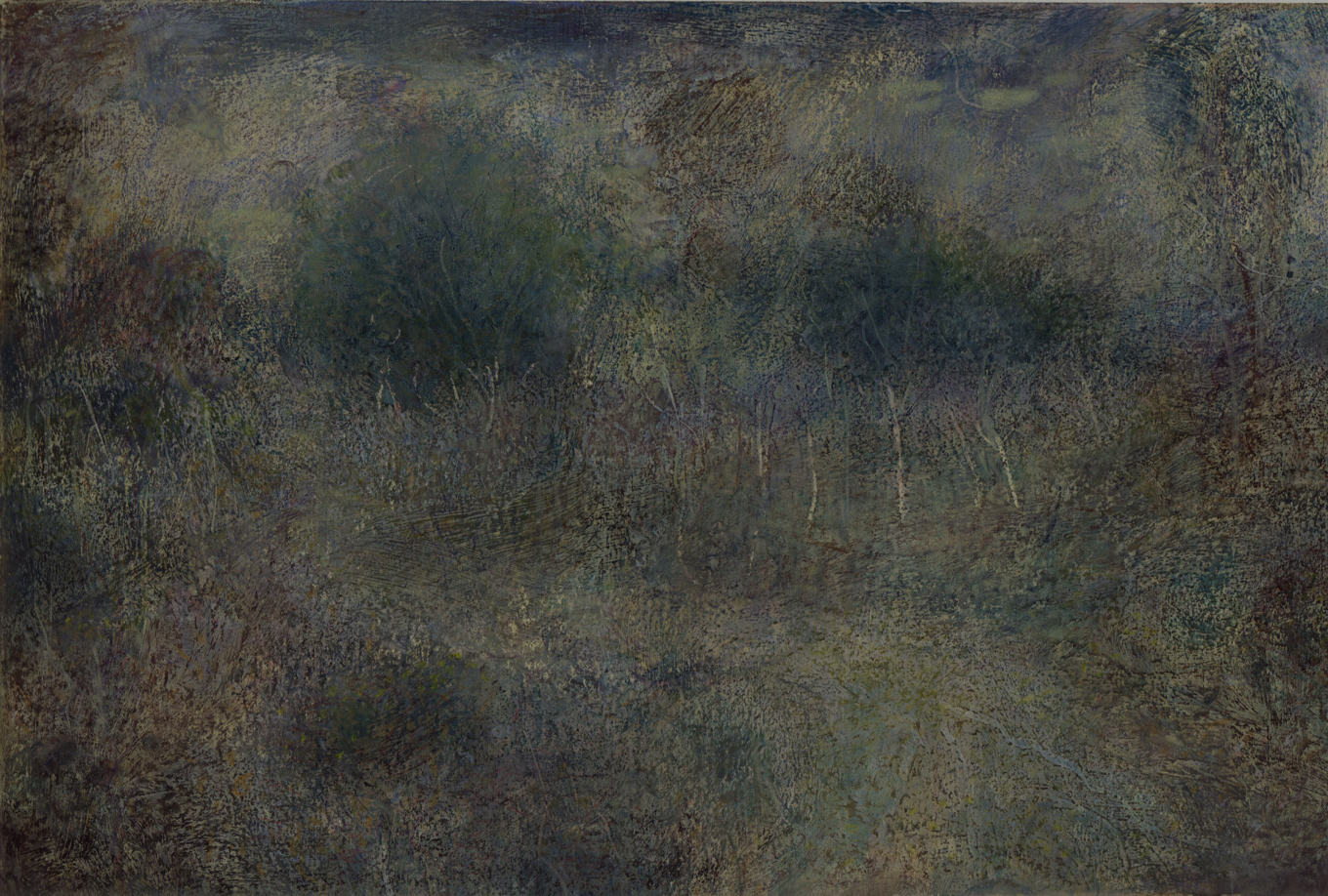 L1373 - Nicholas Herbert, British Artist, mixed media landscape painting of open counryside near Woburn, 2022